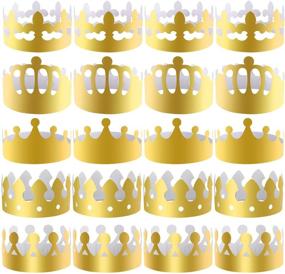 img 4 attached to 👑 SIQUK 25 Pieces Gold Paper Crowns - Premium Party Crown Hats for a Regal Celebration