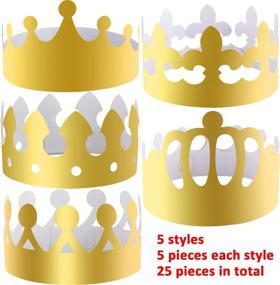 img 2 attached to 👑 SIQUK 25 Pieces Gold Paper Crowns - Premium Party Crown Hats for a Regal Celebration