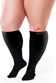 img 4 attached to 🧦 BAMS Plus Size Compression Socks: Wide Calf Support, XXL XXXL - Bamboo Knee-High Graduated Compression