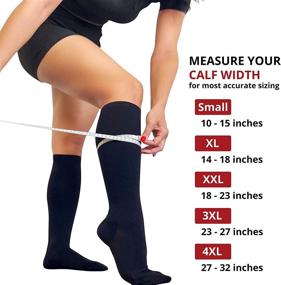 img 3 attached to 🧦 BAMS Plus Size Compression Socks: Wide Calf Support, XXL XXXL - Bamboo Knee-High Graduated Compression