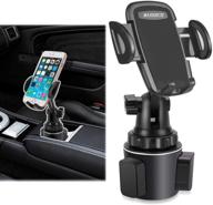 📱 march car phone mount - air vent & cup holder phone holder with gooseneck cradle for iphone 11 pro max xr xs max xs x 8 7 6 plus, samsung note 10 s10+ s1 (black) logo