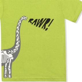 img 1 attached to Threads Dinosaur Crewneck Sleeve Graphic Boys' Clothing for Tops, Tees & Shirts