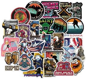 img 4 attached to 🏒 50Pcs Hockey Stickers: Waterproof Vinyl Graffiti Patches for Bottles, Laptops, Cars, and More!