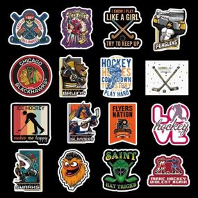 img 3 attached to 🏒 50Pcs Hockey Stickers: Waterproof Vinyl Graffiti Patches for Bottles, Laptops, Cars, and More!