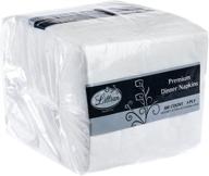 300 count value pack of premium white cloth-like 3-ply dinner napkins logo
