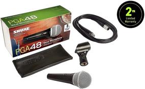 img 3 attached to 🎤 Shure PGA48-XLR Cardioid Dynamic Vocal Microphone for Spoken Word, Karaoke | On/Off Switch, 3-pin XLR Connector, 15ft XLR Cable, Stand Adapter, Zipper Pouch