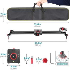 img 3 attached to 🎥 Neewer Camera Slider Video Track Dolly Rail Stabilizer: 31-inch/80cm, Enhanced Stability with Flywheel Counterweight, Light Carbon Fiber Rails, Adjustable Legs, and Carry Bag - Perfect DSLR Camera Camcorder Track for Filming