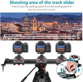 img 1 attached to 🎥 Neewer Camera Slider Video Track Dolly Rail Stabilizer: 31-inch/80cm, Enhanced Stability with Flywheel Counterweight, Light Carbon Fiber Rails, Adjustable Legs, and Carry Bag - Perfect DSLR Camera Camcorder Track for Filming