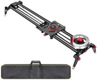 🎥 neewer camera slider video track dolly rail stabilizer: 31-inch/80cm, enhanced stability with flywheel counterweight, light carbon fiber rails, adjustable legs, and carry bag - perfect dslr camera camcorder track for filming logo