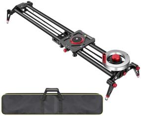 img 4 attached to 🎥 Neewer Camera Slider Video Track Dolly Rail Stabilizer: 31-inch/80cm, Enhanced Stability with Flywheel Counterweight, Light Carbon Fiber Rails, Adjustable Legs, and Carry Bag - Perfect DSLR Camera Camcorder Track for Filming