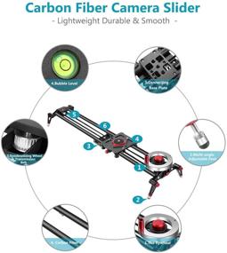 img 2 attached to 🎥 Neewer Camera Slider Video Track Dolly Rail Stabilizer: 31-inch/80cm, Enhanced Stability with Flywheel Counterweight, Light Carbon Fiber Rails, Adjustable Legs, and Carry Bag - Perfect DSLR Camera Camcorder Track for Filming