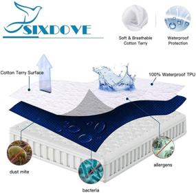 img 2 attached to 🛏️ Premium 100% Waterproof Mattress Protector: SixDove Queen Size, Soft Cotton Terry Surface, Breathable, 14"-18" Deep Pocket Bed Cover