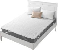 🛏️ waterproof quilted fitted mattress pad with highly absorbent fill layer and soft cotton blend cover - breathable & deep pocket (queen) logo
