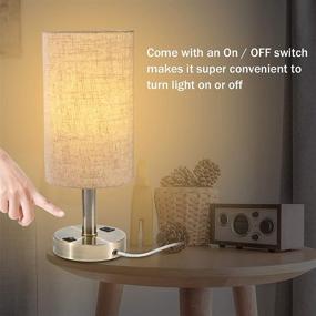 img 2 attached to 💡 USB Bedside Lamp Set: DEEPLITE Table Lamp with USB Charging Port & Bronze Metal Base – Ideal for Bedroom, Living Room