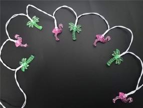 img 1 attached to 🎄 Веселый и праздничный USB-кабель для зарядки телефона с LED-рождественской подсветкой - WIND Фламинго и Кокосовое дерево USB Lightning кабель, совместимый с iPhone и iPad - 8 LED розового и зеленого цветов - 50 дюймов