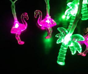 img 3 attached to 🎄 Веселый и праздничный USB-кабель для зарядки телефона с LED-рождественской подсветкой - WIND Фламинго и Кокосовое дерево USB Lightning кабель, совместимый с iPhone и iPad - 8 LED розового и зеленого цветов - 50 дюймов