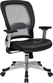 img 3 attached to 🪑 SPACE Seating Light AirGrid Back and Eco Leather Seat, 2-to-1 Synchro Tilt Control, 4-Way Adjustable Flip Arms and Platinum Coated Nylon Base Manager's Chair with Enhanced SEO