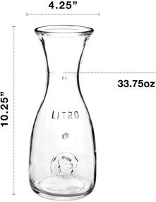 img 3 attached to 🍶 Bormioli Rocco Misura PZ Glass Carafe – Wide Mouth Pitcher for Water, Juice, Milk, Coffee, Iced Tea – Elegant Bistro Style Decanter with Authenticity Stamp – Made in Italy