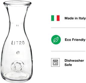 img 1 attached to 🍶 Bormioli Rocco Misura PZ Glass Carafe – Wide Mouth Pitcher for Water, Juice, Milk, Coffee, Iced Tea – Elegant Bistro Style Decanter with Authenticity Stamp – Made in Italy