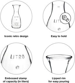 img 2 attached to 🍶 Bormioli Rocco Misura PZ Glass Carafe – Wide Mouth Pitcher for Water, Juice, Milk, Coffee, Iced Tea – Elegant Bistro Style Decanter with Authenticity Stamp – Made in Italy