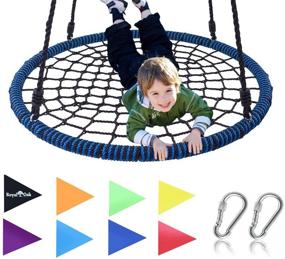 img 4 attached to 🕸️ High-capacity Royal Oak Spider Web Swing: 40" diameter, waterproof, sturdy steel frame, adjustable ropes, bonus flag set and 2 carabiners - Ensuring Non-Stop Fun for Kids!