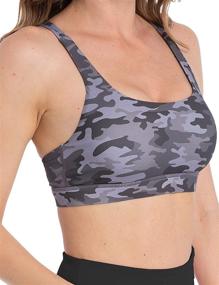 img 2 attached to OXZNO Women's Strappy Padded Sports Bras - Crisscross Back Tanks for Workout, Running, Yoga