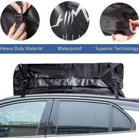 img 1 attached to Himal Car Rooftop Cargo Carrier: 15 Cubic Feet, Heavy-Duty & Waterproof Vehicle Soft-Shell Bag | 8 Straps, 2 Zippers | Ideal for All Vehicles with/without Racks