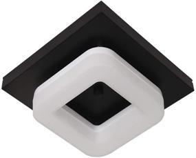 img 1 attached to 💡 Black Metal Ceiling Light with Acrylic Lampshade - 12W LED Flush Mount Square Ceiling Lamp for Bathroom, Aisle, Corridor, Balcony - 20cm