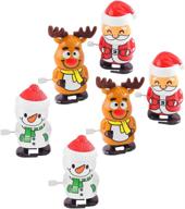🎅 amosfun christmas reindeer clockwork stocking: whimsical festive decor with a twist logo
