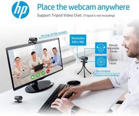 img 1 attached to 📸 Усовершенствованная веб-камера HP W100: Регулируемый макрофокус, VGA 480P, Встроенный микрофон, UVC Plug and Play, Универсальная клипса для ноутбуков и компьютерных мониторов