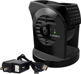 img 4 attached to 🌬️ Lasko MyCool D301 Mini USB Desk Fan – Small Quiet Portable Personal 2-Speed Fan with Long 40in. USB Cable and Bonus AC Adapter for Home, Work, Office, Dorm, RV, and Travel, Black