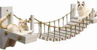 🐾 premium mocohana wooden wall-mounted cat bridge with fixed brackets - stylish cat perch mod for ultimate kitty comfort and fun logo