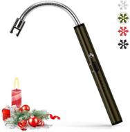 🔥 boncas flexible arc lighter usb candle lighter: rechargeable, windproof long-lasting flame for household, camping, cooking, bbq - olive gray (candle not included) logo