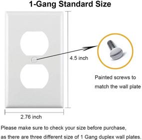 img 3 attached to Durable 10-Pack Duplex Wall Plate Kit: Heat-Resistant PC Material, White Outlet Covers - Standard Size Light Switch Included