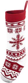 img 2 attached to 🧦 JOYIN 6 Pack 18" Knit Christmas Stockings: Large Rustic Yarn Xmas Stockings for Festive Family Holiday Decorations