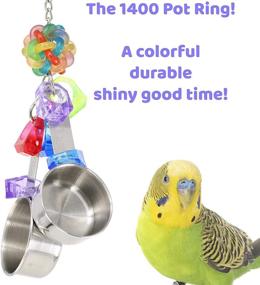 img 1 attached to Colorful Stainless Steel Pot Ring Bird Toy - Perfect for Parrots, Macaws, African Greys, Cockatoos, and Budgies