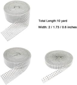 img 3 attached to 🎂 Benvo Rhinestone Ribbon: 10 Yard Acrylic Bling Diamond Rolls - 3 Rolls (10 Row, 7 Row, 3 Row) - Perfect for Wedding Cakes, Birthday Decorations, Baby Showers, Arts and Crafts Projects - Shinning Silver