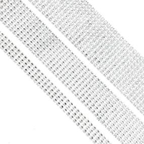 img 2 attached to 🎂 Benvo Rhinestone Ribbon: 10 Yard Acrylic Bling Diamond Rolls - 3 Rolls (10 Row, 7 Row, 3 Row) - Perfect for Wedding Cakes, Birthday Decorations, Baby Showers, Arts and Crafts Projects - Shinning Silver