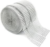 🎂 benvo rhinestone ribbon: 10 yard acrylic bling diamond rolls - 3 rolls (10 row, 7 row, 3 row) - perfect for wedding cakes, birthday decorations, baby showers, arts and crafts projects - shinning silver logo