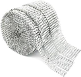 img 4 attached to 🎂 Benvo Rhinestone Ribbon: 10 Yard Acrylic Bling Diamond Rolls - 3 Rolls (10 Row, 7 Row, 3 Row) - Perfect for Wedding Cakes, Birthday Decorations, Baby Showers, Arts and Crafts Projects - Shinning Silver