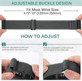 img 2 attached to 🔗 Adjustable Elastic Nylon Braided Bands for Fitbit Charge 4/Charge 4 SE/Charge 3/Charge 3 SE – Breathable Stretchy Sports Loop Replacement Wristband for Men and Women