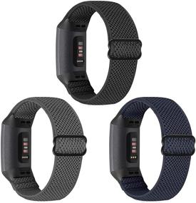 img 4 attached to 🔗 Adjustable Elastic Nylon Braided Bands for Fitbit Charge 4/Charge 4 SE/Charge 3/Charge 3 SE – Breathable Stretchy Sports Loop Replacement Wristband for Men and Women