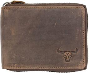 img 4 attached to 🐂 Authentic Leather Wallet with Bulls Skull Design