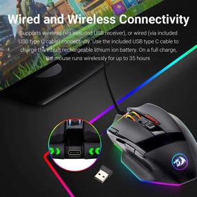 img 1 attached to Redragon M801 Wireless Gaming Mouse with RGB Backlight, 9 Programmable Buttons and Macro Recording for Windows PC Gamers - Black