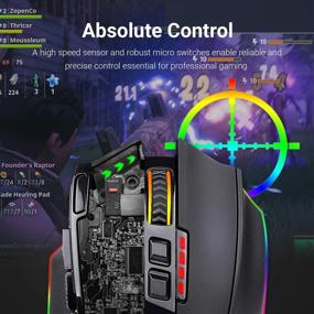 img 2 attached to Беспроводная игровая мышь Redragon M801 с RGB-подсветкой, 9 программируемыми кнопками и записью макросов для игроков на ПК Windows - черная.