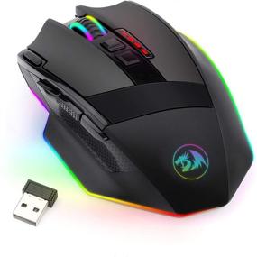 img 4 attached to Redragon M801 Wireless Gaming Mouse with RGB Backlight, 9 Programmable Buttons and Macro Recording for Windows PC Gamers - Black