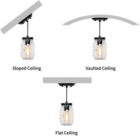 img 3 attached to 🏡 Настольная лампа для кухни в стиле фермерского дома - регулируемая светильник с одним источником света из стеклянной банки JHLBYL для амбара, фермерской столовой.