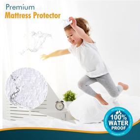 img 3 attached to 💧 PlushDeluxe Queen Size Waterproof Mattress Protector with Breathable & Soft Cotton Terry Surface