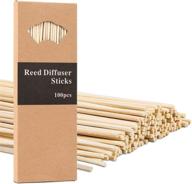 🌿 100pcs reed diffuser sticks, 10 inch natural rattan wood sticks for essential oil aroma diffuser, fragrance refill replacement (primary color) logo