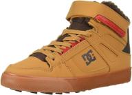 skate black dc girls' high top shoes: perfect for girls' athletic activities logo